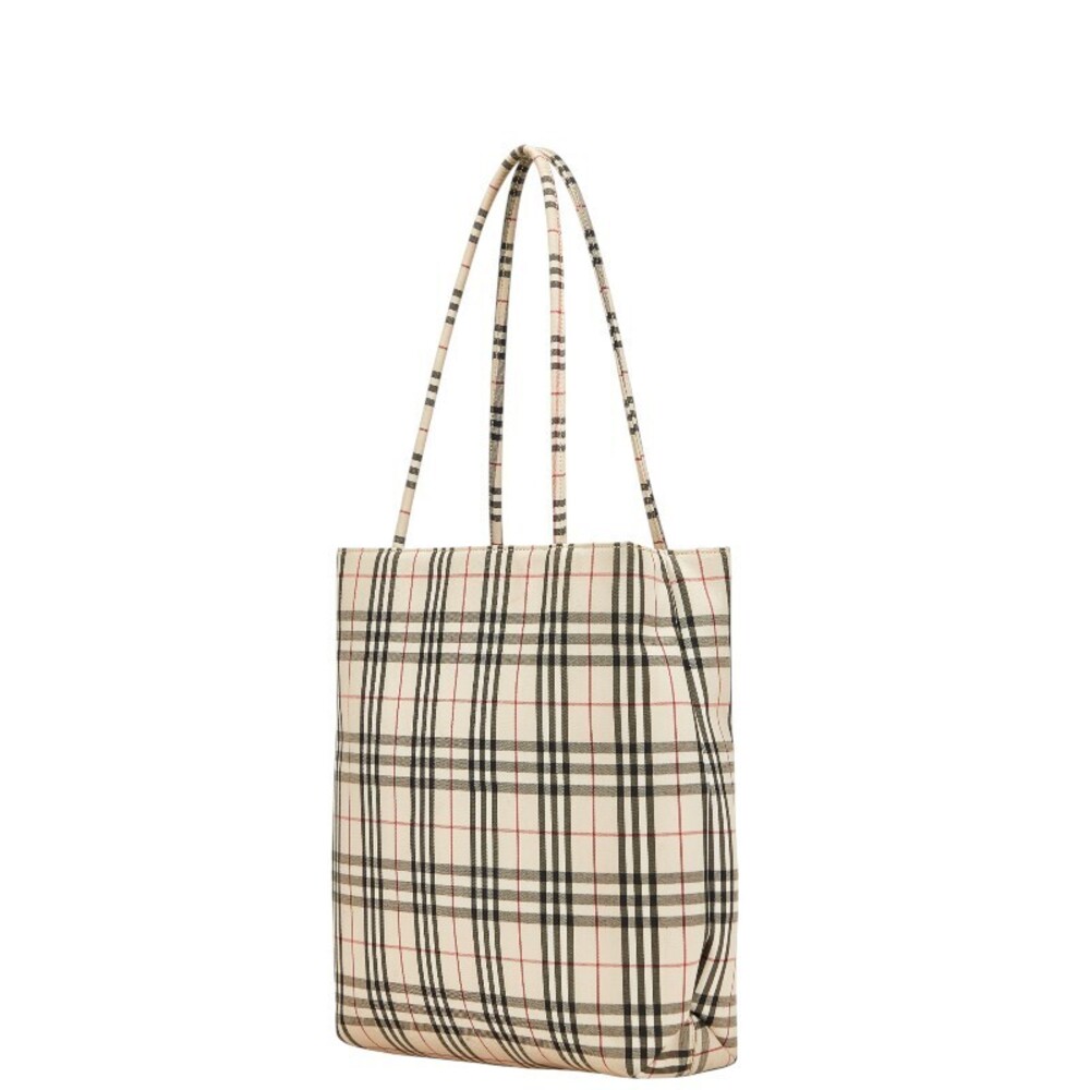 Burberry Nova Check Tote Bag Beige Tan Black Canvas - Picture 2 of 9